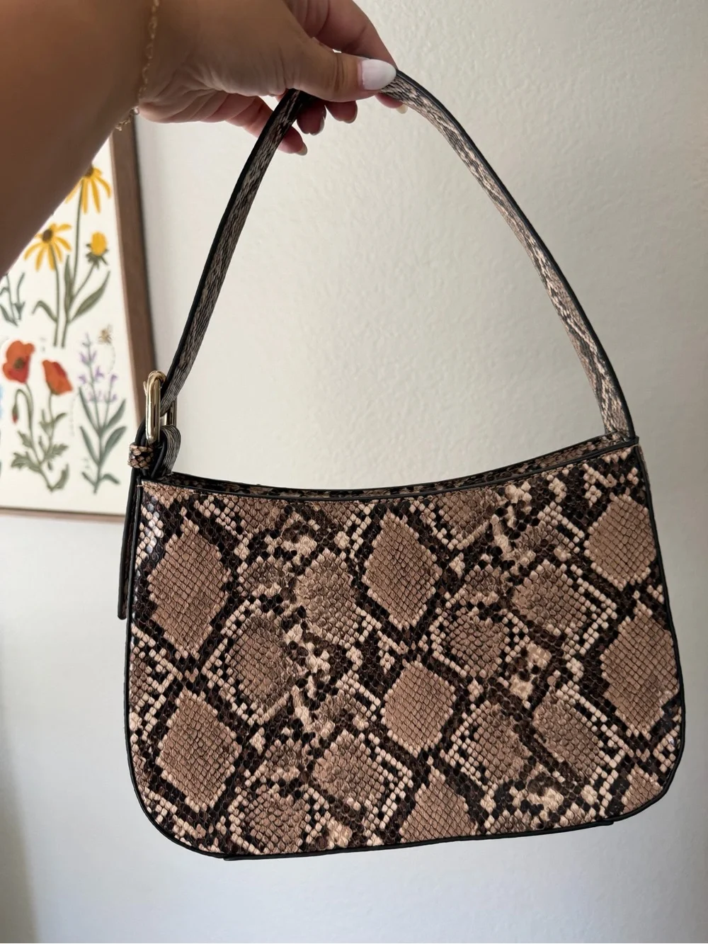 Snake-Print Shoulder Bag by John Gault